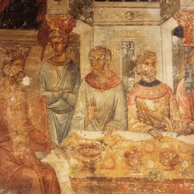 Το Συμπόσιο Του Ηρώδη (1310-1320) Αποτελεί Εξαιρετικό Δείγμα Βυζαντινής Τοιχογραφίας Στους Αγίους Αποστόλους Θεσσαλονίκης.