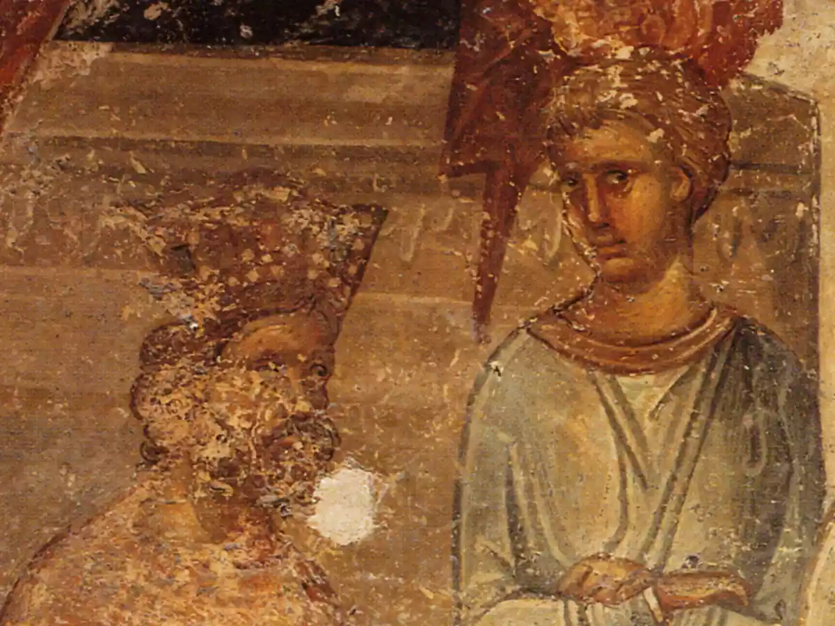 Το Αρχιτεκτονικό Πλαίσιο Της Τοιχογραφίας Του Συμποσίου Με Την Τρουλωτή Πρόσταση Του Παλατιού Του Ηρώδη.