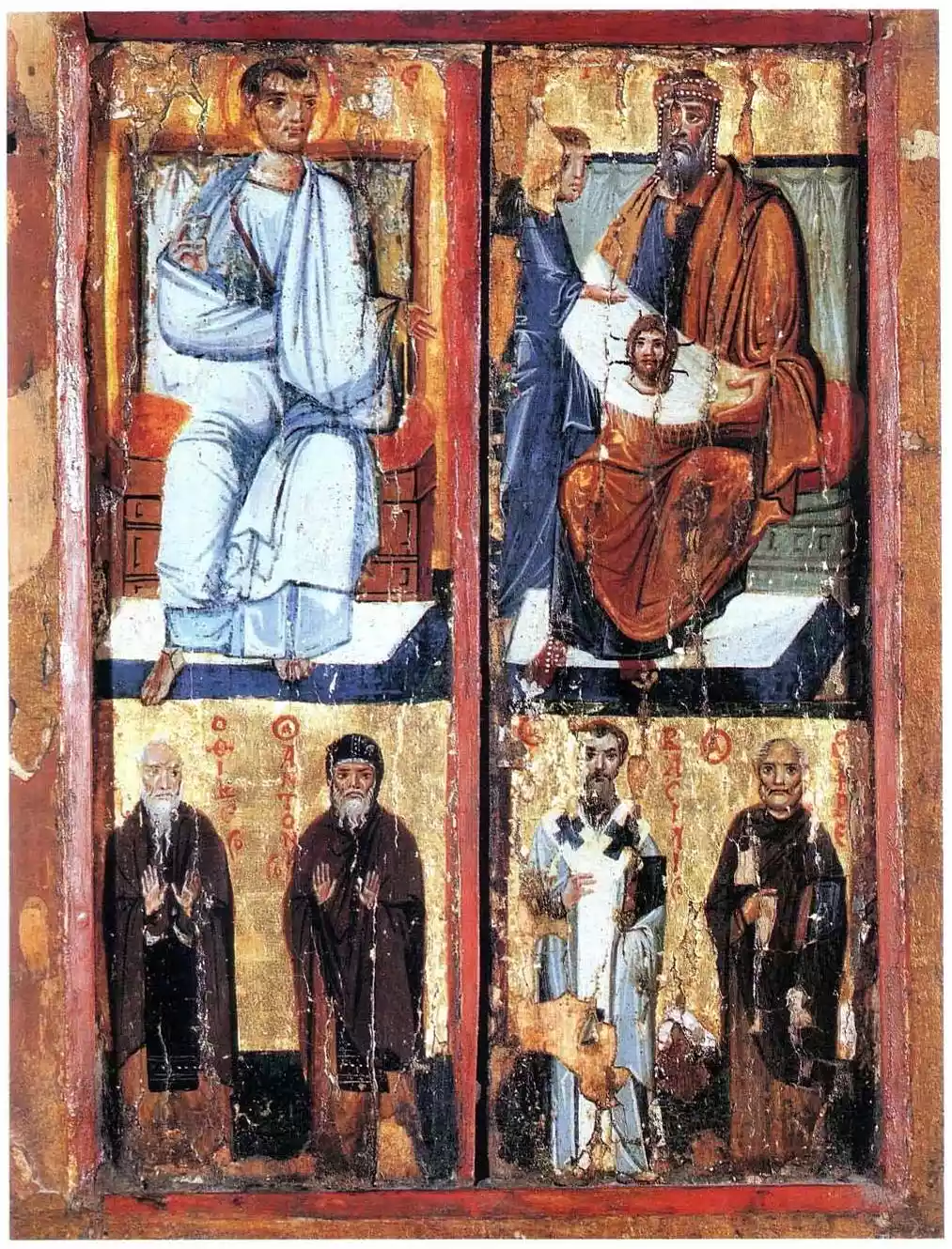 The Byzantine Triptych of Sinai: The icon of Abgar and the Mandylion 4 Full View Of The Two Surviving 10Th-Century Byzantine Triptych Panels From Sinai