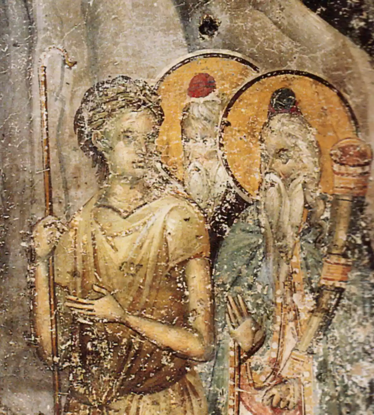 The Resurrection in Veroia: The testimony of Georgios Kalliergis 7 Detail Of Figures On The Right, Including John The Baptist, In The Anastasis Fresco By Kalliergis.