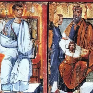 Detail Of The Right Panel Showing King Abgar, As A Ruler, Holding The Holy Mandylion