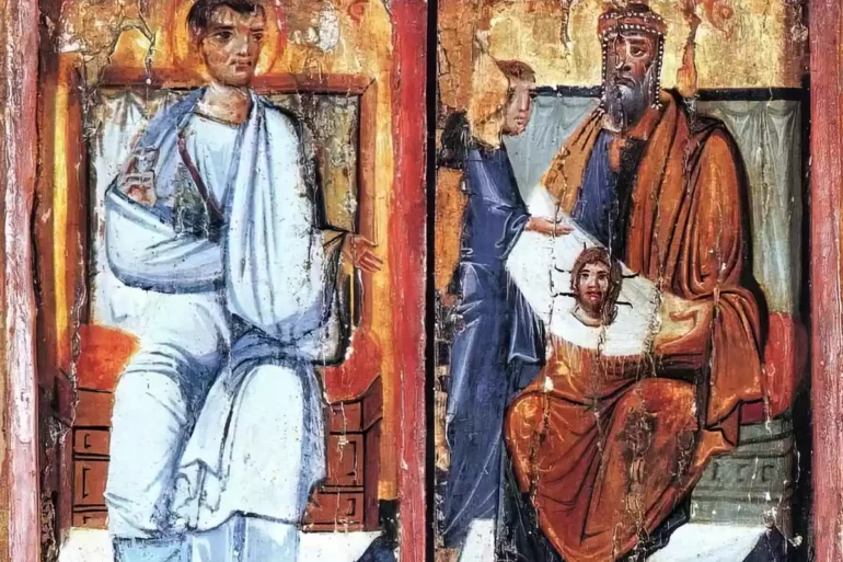 Detail Of The Right Panel Showing King Abgar, As A Ruler, Holding The Holy Mandylion