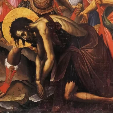 Detail Of St. John The Baptist Kneeling, Hands Bound, Awaiting Execution By Damaskinos